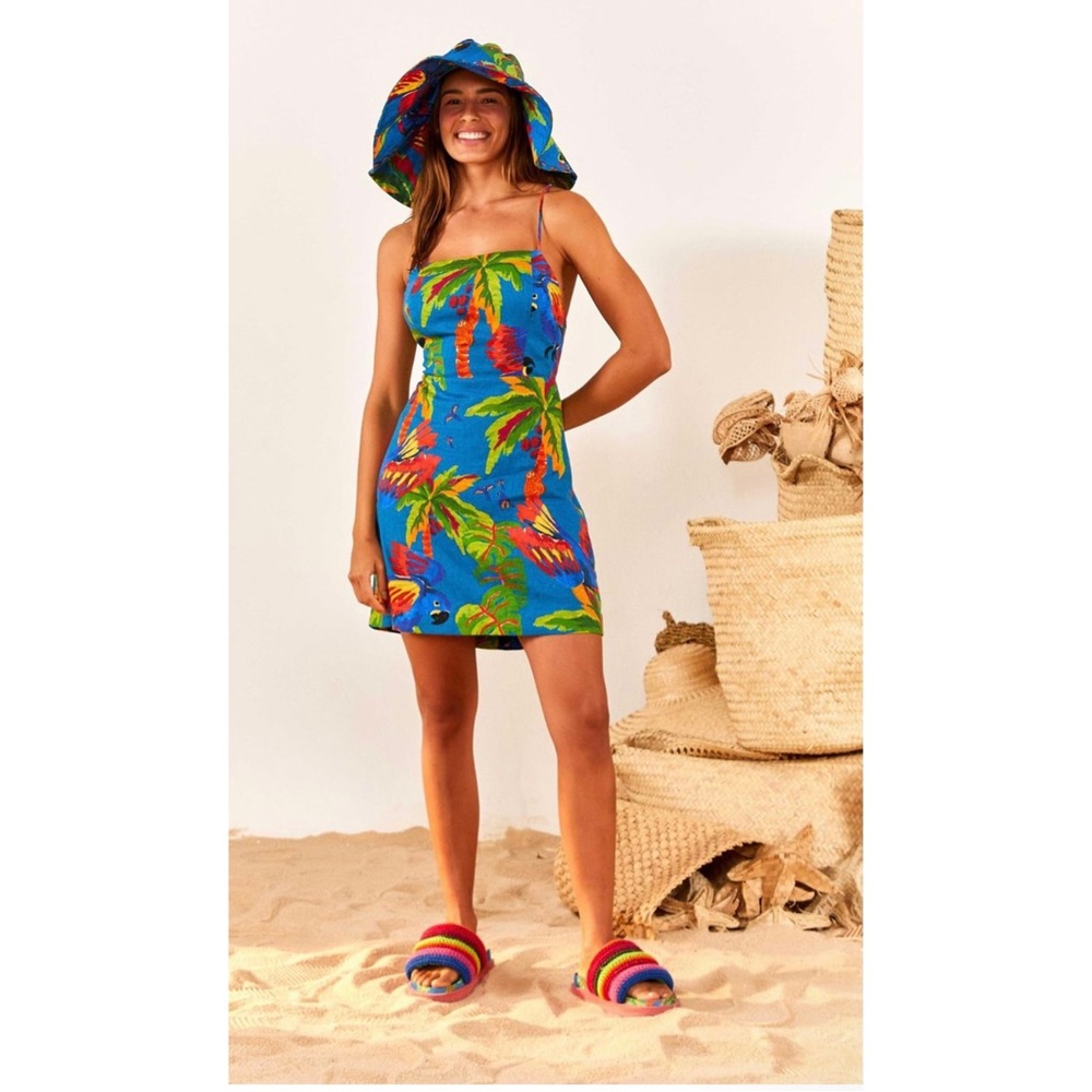 +Farm Rio Blue Sunny Day Mini Dress